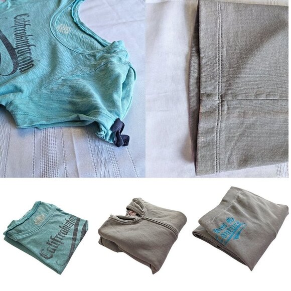 Vtg Y2K JUICY COUTURE 3pc French Terry Greige Kiss My Couture Tracksuit Set P/S - Picture 10 of 10